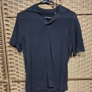 Black Textured Style Polo